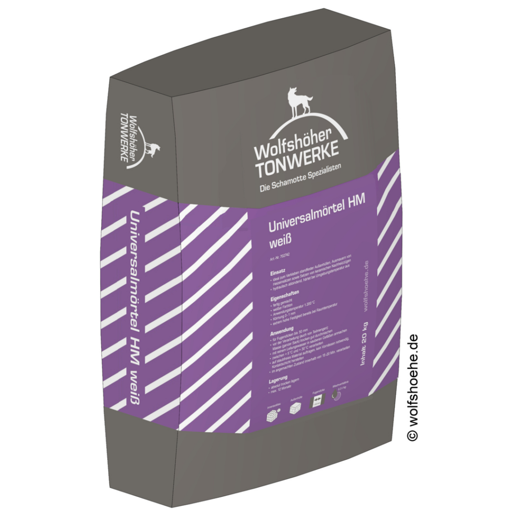 Universalmörtel Schamottemörtel Haftmörtel HM weiß Wolfshöher Tonwerke