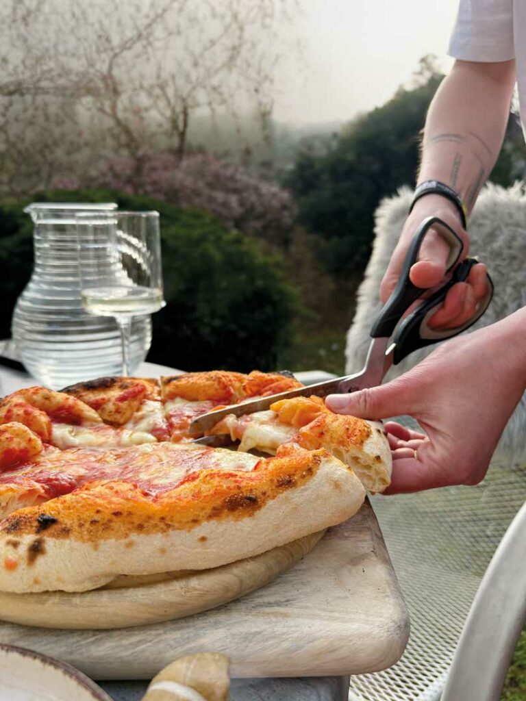 Pizza aus dem Holzbackofen Pizzaofen Bausatz Wolfshöher Tonwerke